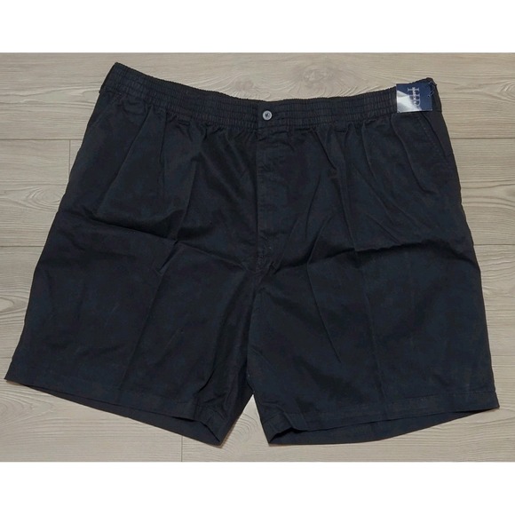 Harbor Bay Other - Harbor Bay Mens Black Cotton Shorts w Full Elastic Waist Sz 3XL NEW